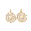 Valentine's Day Brass Micro Pave Clear Cubic Zirconia Pendants KK-A304-24E-G-1