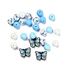 25Pcs Butterfly & Round Silicone Focal Beads SIL-L005-02A-2