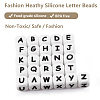 20Pcs White Cube Letter Silicone Beads SIL-YWC0003-06R-4