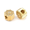 Brass Micro Pave Clear Cubic Zirconia European Beads CU-CBA765C-08G-2