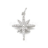 Brass Micro Pave Clear Cubic Zirconia Star Connector Charms with Jump Rings KK-V011-64P-1