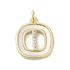 Rack Plating Brass Micro Pave Clear Cubic Zirconia Pendants KK-E102-33G-I-1