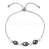 Adjustable Natural Cultured Freshwater Pearl Slider Bracelets KK-BJEW-JB14102-02-3