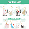 Alloy Enamel Cat Charm Locking Stitch Markers HJEW-PH01711-2