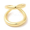 Rack Plating Brass Double Line Open Cuff Ring for Women RJEW-A016-05G-2