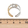 304 Stainless Steel Double Color Cuff Rings RJEW-S635-01GP-16-5