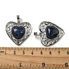 Natural Sodalite Peach Love Heart Pendants G-G158-01P-3