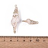 Electroplate Natural Sea Shell Pendants SSHEL-Q100-08KCG-3