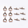 Tibetan Style Alloy Heart Toggle Clasps PALLOY-J471-27R-2