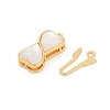 Brass Micro Pave Clear Cubic Zirconia Box Clasps KK-U051-01G-03-2
