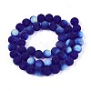 Frosted Transparent Glass Beads Strands LS-GLAA-T032-T8mm-MBB15-2