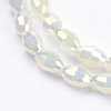 1 Strand Electroplate Glass Beads Strands X-EGLA-J013-4X6mm-F03-3
