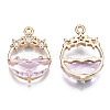 Faceted Transparent Glass Pendants GLAA-T020-18G-2