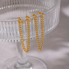 Minimalist Curb Chain Tassel 304 Stainless Steel Stud Earrings UW3398-5