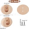 12 Sets Beech Wood Closet Pole Socket FIND-CA0004-90-2