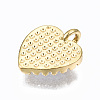 Brass Micro Pave Clear Cubic Zirconia Charms ZIRC-S067-047-NR-5