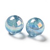 UV Plating Transparent Rainbow Iridescent Acrylic Beads OACR-D010-01E-2