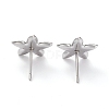 304 Stainless Steel Stud Earring Settings STAS-J032-22-2