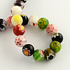 Round Handmade Millefiori Glass Beads Strands X-LK-R004-36-2