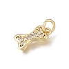 Brass Pave Clear Cubic Zirconia Charms CU-L001-07G-2