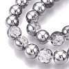 Electroplated Crackle Glass Beads Strands EGLA-N014-8mm-03-3