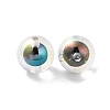 UV Plating Rainbow Iridescent Acrylic Beads OACR-H112-24C-2