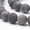 Natural Black Wood Lace Stone Beads Strands G-T106-015-2