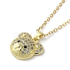 Brass with Rhinestone Bear Pendant Necklaces NJEW-Z026-03A-3