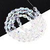 Transparent Electroplate Glass Beads Strands EGLA-N023-6x8mm-A01-2