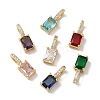 Brass Micro Pave Cubic Zirconia Pendants ZIRC-F139-02G-1