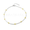 Glass Pearl Round Beads Beaded Necklaces for Kid NJEW-JN03605-1