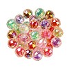 Two Tone UV Plating Rainbow Iridescent Acrylic Beads TACR-D010-06-1