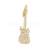Brass Micro Pave Clear Cubic Zirconia Pendants KK-D289-01G-08-1