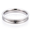 201 Stainless Steel Grooved Finger Ring Settings STAS-WH0039-11E-P-1