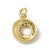 Brass Micro Pave Clear Cubic Zirconia Ring Charms ZIRC-F132-89G-2