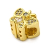 Rack Plating Brass Micro Pave Cubic Zirconia European Beads KK-Z081-14-2