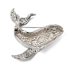 Whale Alloy Rhinestone Lapel Pin Brooches AL-CBAF606-04P-01-3
