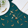 150Pcs 15 Styles Tibetan Style Alloy Fairy Wing Beads TIBEB-PH0005-46-4