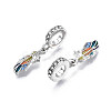 Rack Plating Alloy Enamel European Dangle Charms MPDL-N039-041-2