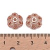 Eco-Friendly 6-Petal Flower Brass Micro Pave Cubic Zirconia Bead Caps ZIRC-M098-01RG-FF-2