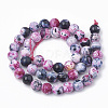 Dyed Natural Fire Crackle Agate Beads Strands G-T098-02A-01-2