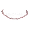 Natural Rose Quartz Chip Beaded Necklace NJEW-JN04615-13-1