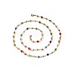 Alloy Colorful Rhinestone Flat Round Long Y Necklaces for Women WGFA4F3-01-2