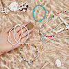 Moon & Star & Padlock Alloy Pendant Necklaces & Stretch Bracelets SJEW-FI0001-13-3