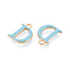 Rack Plating Alloy Enamel Pendants ENAM-T024-53D-G-2