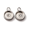 201 Stainless Steel Pendant Cabochon Settings STAS-D379-04B-P-1