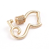 Brass Micro Pave Clear Cubic Zirconia Screw Carabiner Lock Charms ZIRC-I041-06G-3