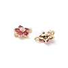 Brass Pave Cubic Zirconia Flower Links Connector Charms KK-H089-34G-05-3