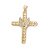 Brass Micro Pave Clear Cubic Zirconia Pendants KK-A212-06A-G-1