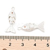 Brass Micro Pave Clear Cubic Zirconia Pendants KK-C080-02A-S-3
